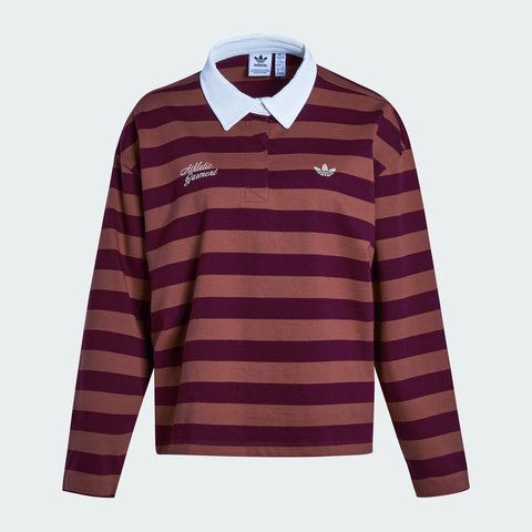 adidas Originals阿迪三叶草2025女子LS GFX POLO针织有领长TKF2323