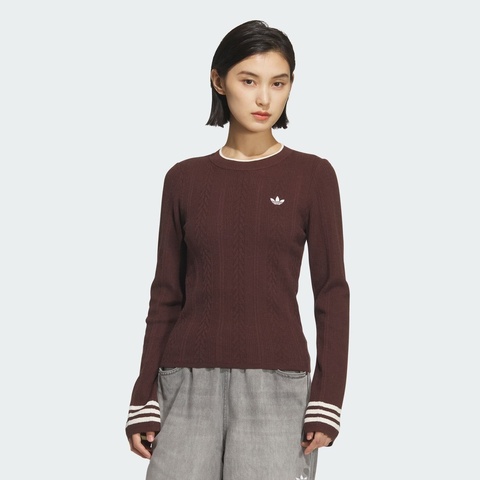 adidas Originals阿迪三叶草2025女子CREW SWEATER毛线套头衫KS5966