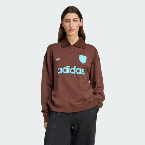 adidas Originals阿迪三叶草2025女子FOOTIE SWEAT针织无帽卫衣JZ0879