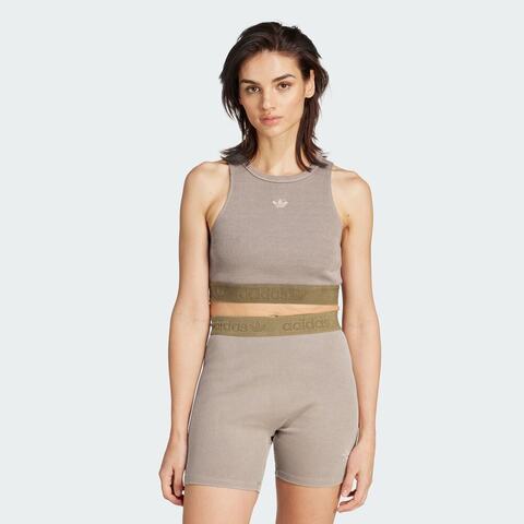 adidas Originals阿迪三叶草2025女子RIB TOP WASH休闲背心JW6089