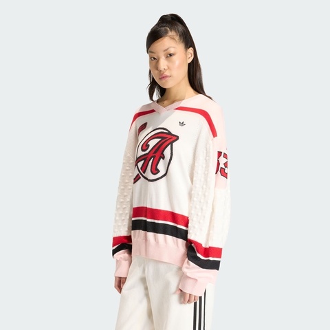 Adidas Original阿迪三叶草2025女子OS JERSEY毛线套头衫KS6458