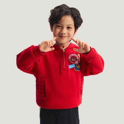 Adidas Original阿迪三叶草2025男小童LK TS KN HOODY针织连帽卫衣KS3167