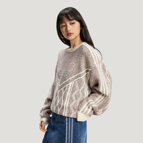 Adidas Original阿迪三叶草2025男子LNY SWEATER U毛线套头衫KT0692