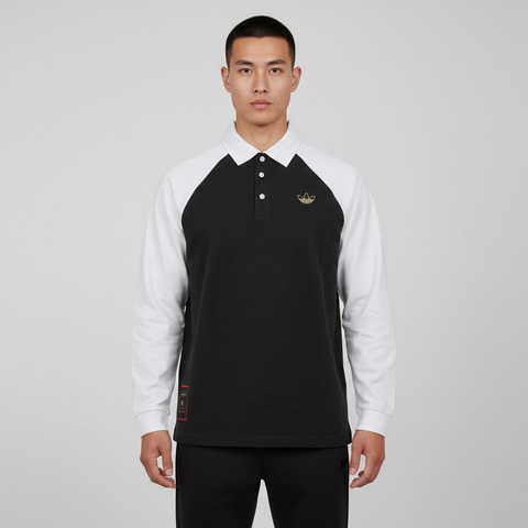 Adidas Original阿迪三叶草2025男子TYSHAWN RUGBY针织有领长TKE7012