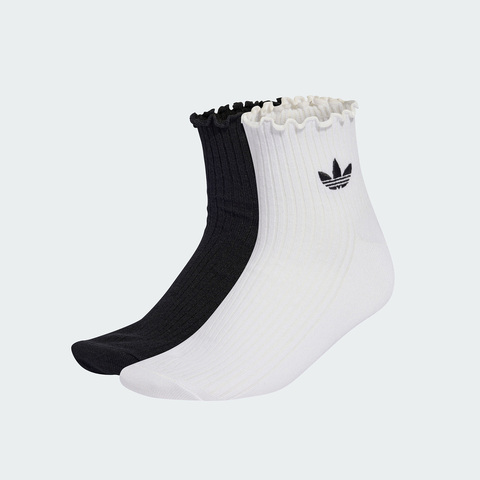 Adidas Original阿迪三叶草2026中性RUFFLE 1/4 S 2P短袜优惠装KD8367