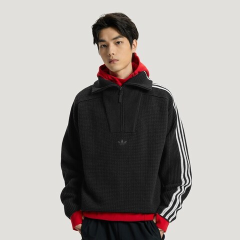 Adidas Original阿迪三叶草2026男子3S DELUX KNIT毛线套头衫KS5340