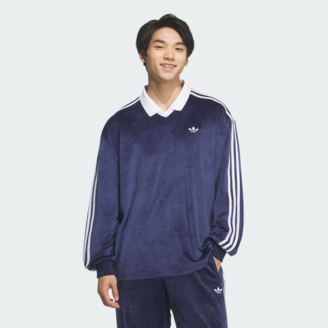 Adidas Original阿迪三叶草2026男子VELOUR POLO LS针织有领长TKQ5486
