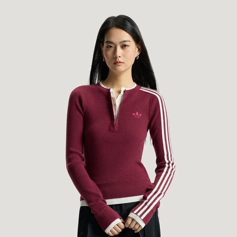Adidas Original阿迪三叶草2026女子3S DELUX CREW毛线套头衫KS5332