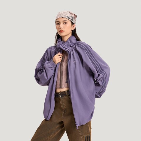 Adidas Original阿迪三叶草2026女子OVSD TT W梭织无帽外套KR2626