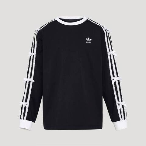 Adidas Original阿迪三叶草2026女大童JG LS TEE针织无领长TKW1292