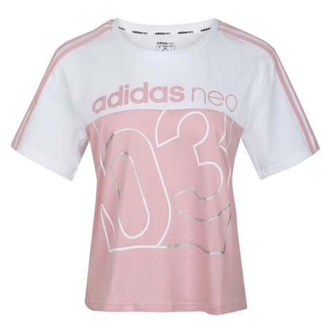 adidas neo阿迪休闲女子W BRLV TEE 3圆领短T恤GK1501