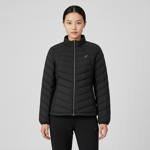 Asics亚瑟士2024女子女式运动轻量羽绒夹克薄羽绒服-短2032D407-001