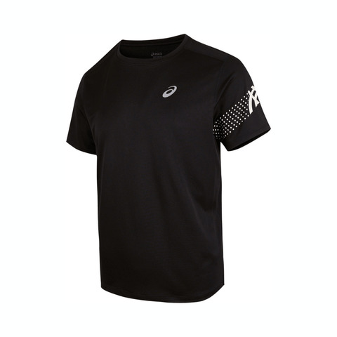 Asics亚瑟士2025男子男式跑步短袖T恤梭织无领短T2011D300-001