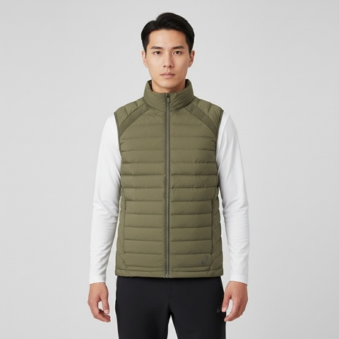 Asics亚瑟士2025男子男式运动轻量羽绒马甲羽绒背心2031F370-300
