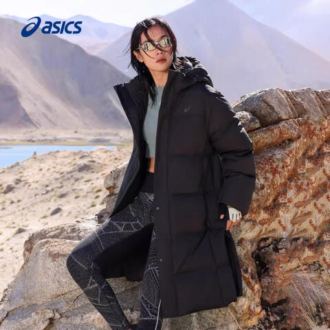 Asics亚瑟士2025中性长款运动羽绒服厚羽绒服-长2033C120-001