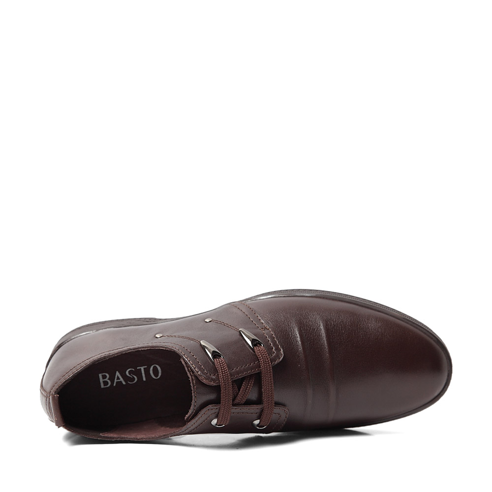 basto/百思图2014春季深咖牛皮男鞋brc01am4