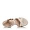 BASTO/百思图夏季专柜同款米白色羊皮甜美波点粗高跟女凉鞋TVU06BL6