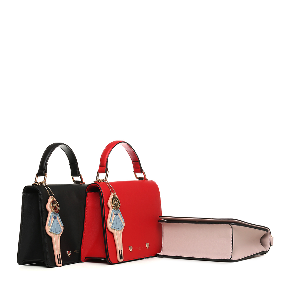 basto/百思图冬季黑色人造革简约纯色休闲女单肩包x1256dx7