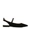 BASTO/百思图2018春季专柜同款黑色羊皮尖头简约女凉鞋AA701AH8