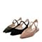 BASTO/百思图2018春季专柜同款黑色羊皮尖头简约女凉鞋AA701AH8
