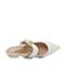 BASTO/百思图2018春季专柜同款白色牛皮尖头珍珠粗跟女皮凉鞋AA303AH8