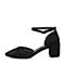 BASTO/百思图2018春季专柜同款黑色羊皮革闪钻镂空粗跟女凉鞋AS301AK8