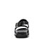 BASTO/百思图2018夏季专柜同款黑色牛皮休闲露趾方跟女凉鞋AL701BL8