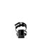 BASTO/百思图2018夏季专柜同款黑色牛皮革一字带粗跟女凉鞋NB859BL8