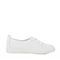 BASTO/百思图2018夏季专柜同款白色软面牛皮革彩虹条纹系带女休闲鞋小白鞋YPQ18BM8