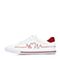 BASTO/百思图2018秋季专柜同款白/红系带休闲小白鞋女单鞋YIP46CM8