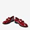 BASTO/百思图2018秋季专柜同款酒红色牛皮革珍珠乐福鞋女皮鞋YUC01CQ8