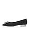 BASTO/百思图2018秋季专柜同款黑色PU革水钻浅口方跟女单鞋RPI29CQ8
