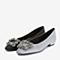 BASTO/百思图2018秋季专柜同款黑色PU革水钻浅口方跟女单鞋RPI29CQ8