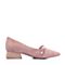 BASTO/百思图2018秋季专柜同款粉色羊皮革珍珠浅口尖头女单鞋A7380CQ8
