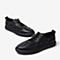 BASTO/百思图2018秋季专柜同款黑色牛皮革纯色平跟男休闲鞋A8023CM8