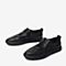 BASTO/百思图2018秋季专柜同款黑色牛皮革纯色平跟男休闲鞋A8023CM8
