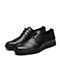 BASTO/百思图2018秋季专柜同款黑色牛皮革纯色商务男休闲鞋W201ACM8