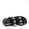 BASTO/百思图2018夏季专柜同款黑色牛皮革水钻一字带女凉鞋RMB02BL8