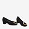 BASTO/百思图2018秋季专柜同款黑色金属几何珍珠浅口女单鞋A1516CQ8