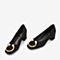 BASTO/百思图2018秋季专柜同款黑色金属几何珍珠浅口女单鞋A1516CQ8