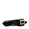 BASTO/百思图2018秋季专柜同款黑色牛皮革蝴蝶结粗跟女单鞋A1087CQ8