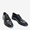 BASTO/百思图2018秋季专柜同款黑色牛皮革商务休闲系带男皮鞋02529CM8