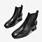 BASTO/百思图2018冬季专柜同款牛皮革休闲切尔西靴女皮靴RLU42DD8