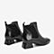 BASTO/百思图2018冬季专柜同款牛皮革休闲切尔西靴女皮靴RLU42DD8