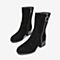BASTO/百思图2018冬季专柜同款羊皮革侧拉链水钻女皮靴RST60DZ8
