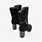 BASTO/百思图2018冬季专柜同款黑色羊皮革侧拉链粗跟女皮靴RRR62DZ8