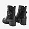 BASTO/百思图2018冬季专柜同款牛皮革粗跟女短靴HD360DD8