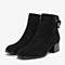 BASTO/百思图2018冬季专柜同款羊皮革绒面休闲方跟女短靴YWT01DD8