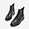 BASTO/百思图2018冬季专柜同款牛皮革镂花切尔西靴女短靴YWX03DD8