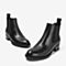 BASTO/百思图2018冬季专柜同款方跟切尔西靴女皮靴短靴A5281DD8